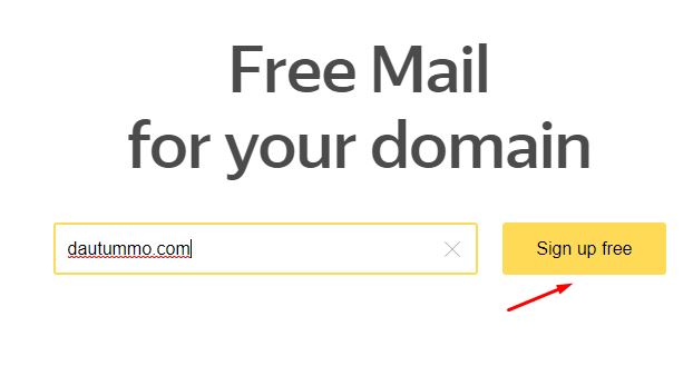 bước 3 nhập domain và bấm sign up free