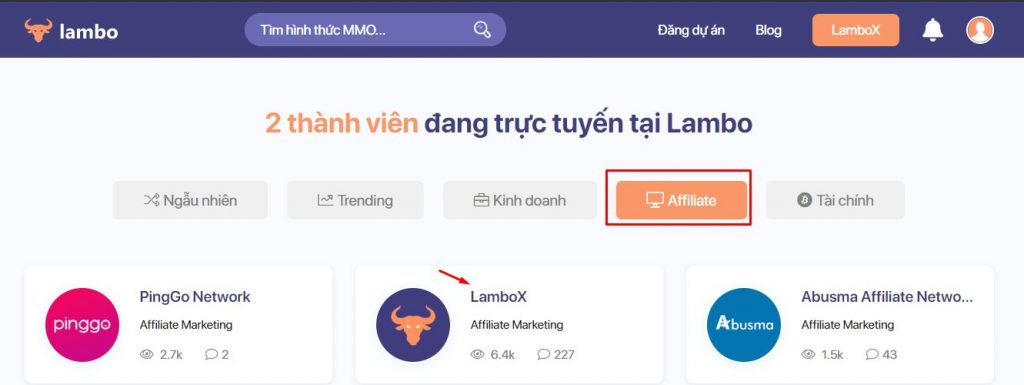 cách đăng ký lambox kiếm tiền affiliate trên lambo 1