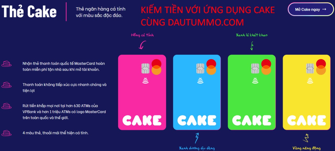 Kiếm tiền với ứng dụng ngân hàng số Cake by VP Bank nhận 50k/ lượt giới thiệu thành công