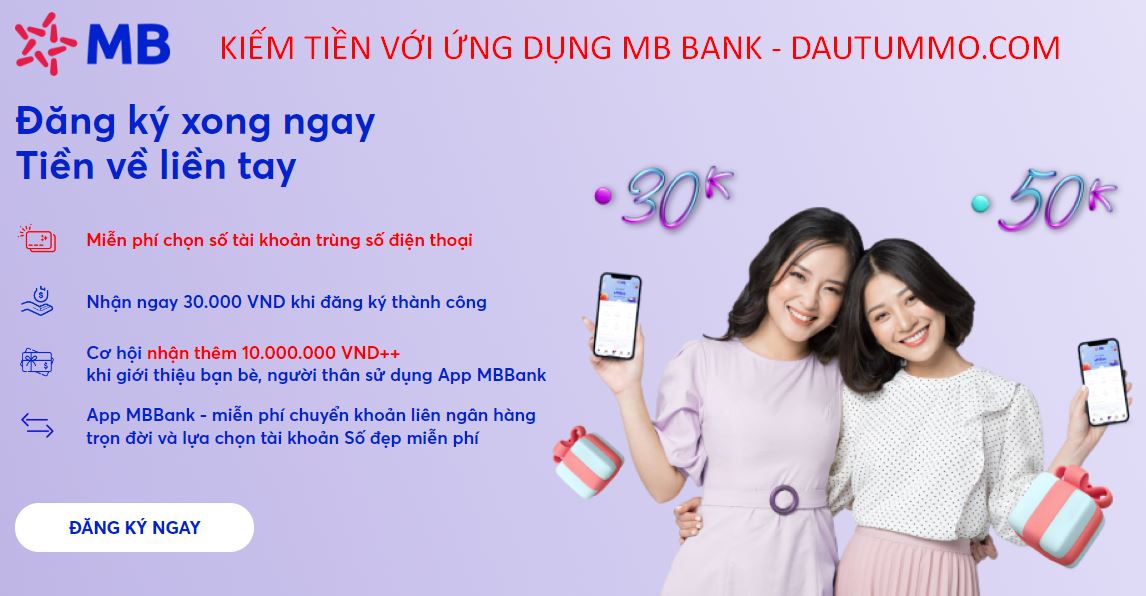 Kiếm tiền với ứng dụng ngân hàng MB Bank