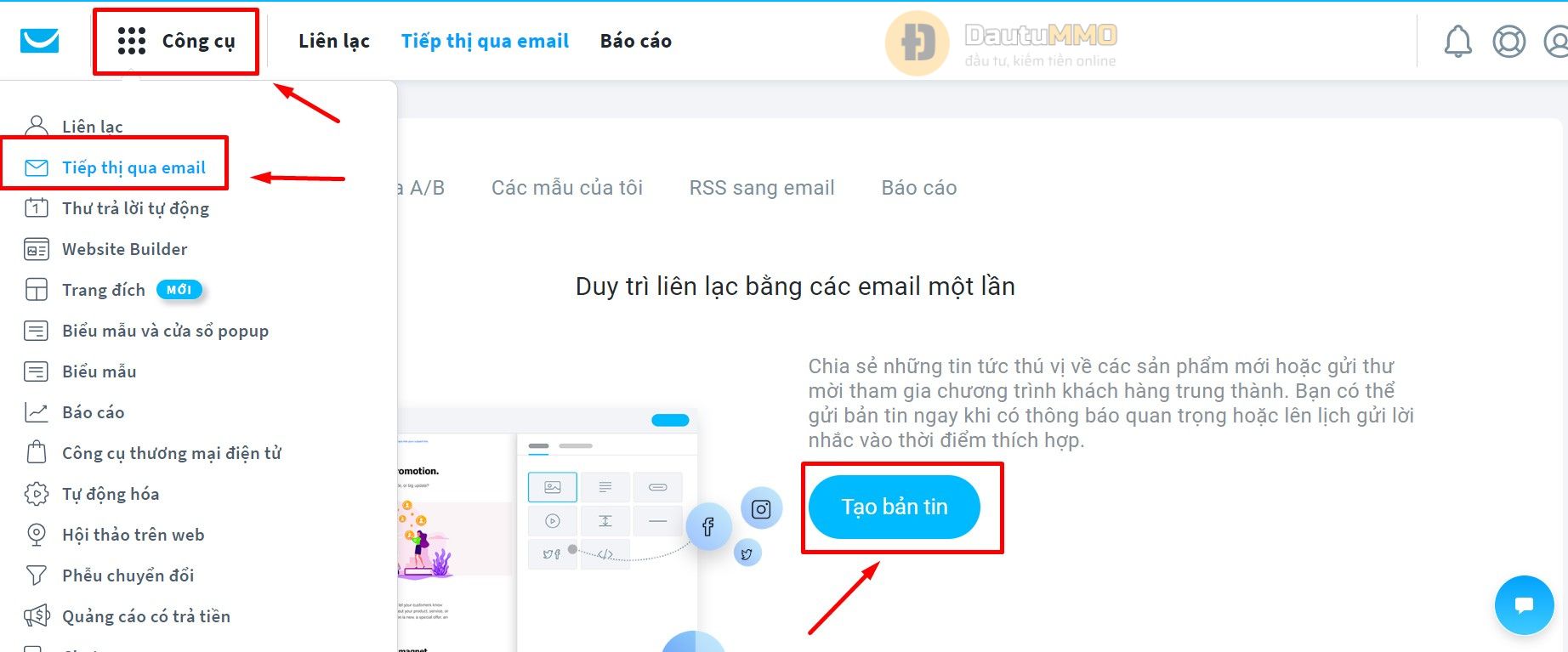 Tạo và gửi email hàng ngày với Getresponse